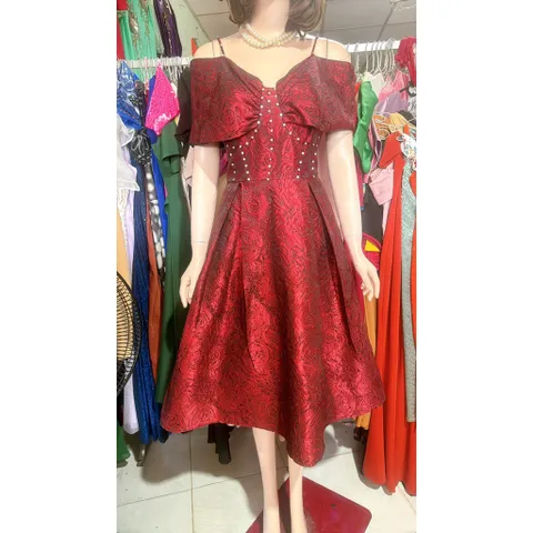 Đầm tapta đính kết trễ vai siêu đẹp Eo dưới 76cm mặc đẹp Size SML Giá 390k Hàng cao cấp Hàng siêu đẹp