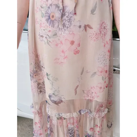 Đầm tơ hoa hồng nhẹ nhàng tiểu thư Gồm đầm lót bên trong + đầm hoa tơ + dây buộc eo hay mặc suông đều đẹp Giá 320k