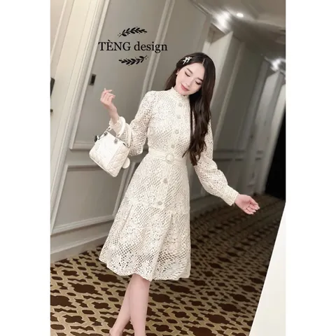Váy Ren Dệt Amy Xinh Quá Trời Giá 450k Hàng có sẵn giao ngay L Ren rất cao cấp Hình chụp thật
