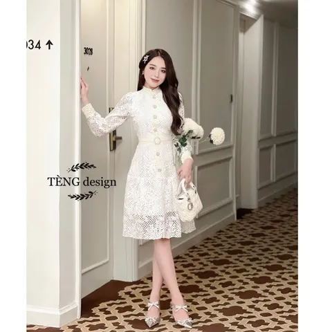 Váy Ren Dệt Amy Xinh Quá Trời Giá 450k Hàng có sẵn giao ngay L Ren rất cao cấp Hình chụp thật