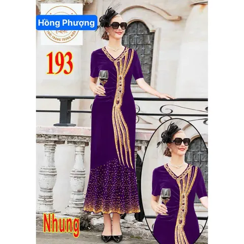 Đầm nhung ép đá siêu sang Hàng có sẵn giao ngay Hàng đường may đẹp, kỹ, đúng mô tả.  100% sử dụng hình ảnh thật