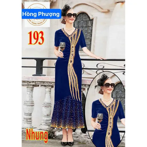Đầm nhung ép đá siêu sang Hàng có sẵn giao ngay Hàng đường may đẹp, kỹ, đúng mô tả.  100% sử dụng hình ảnh thật