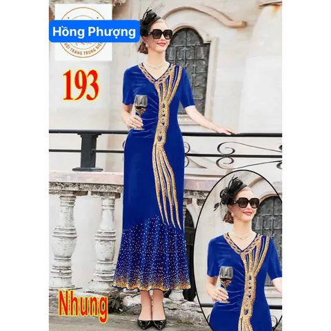 Đầm nhung ép đá siêu sang Hàng có sẵn giao ngay Hàng đường may đẹp, kỹ, đúng mô tả.  100% sử dụng hình ảnh thật