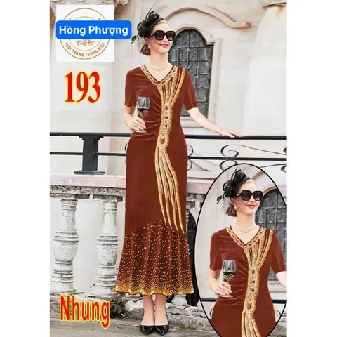 Đầm nhung ép đá siêu sang Hàng có sẵn giao ngay Hàng đường may đẹp, kỹ, đúng mô tả.  100% sử dụng hình ảnh thật