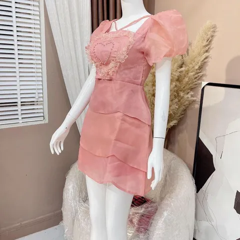 ĐẦM CÔNG CHÚA THIẾT KẾ NGỰC TRÁI TYM SIU XINH Giá 399k Hàng có sẵn giao ngay Màu hồng pastel