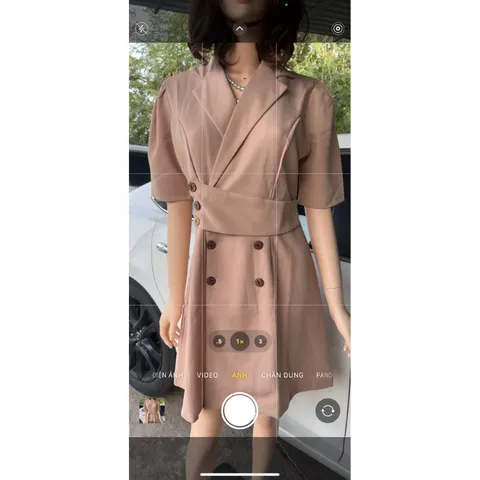 Đầm vest nữ điệu tiểu thư  Màu nude Giá 320k Hàng có sẵn giao ngay L Chất liệu tuyết mưa cao cấp