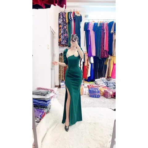 Đầm dạ hội kết hoa siêu đẹp Chất liệu thun Anh co giãn  Giá 350k Mau xanh lá , đen và tím huế Hàng có sẵn giao ngay