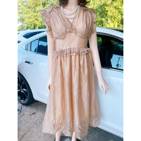 Đầm tơ 2 lớp siêu xịn Giá 299k Hàng có sẵn giao ngay L Chính phẩm hàng của Mẫu boutique Màu da
