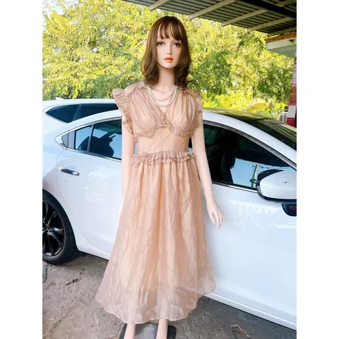 Đầm tơ 2 lớp siêu xịn Giá 299k Hàng có sẵn giao ngay L Chính phẩm hàng của Mẫu boutique Màu da