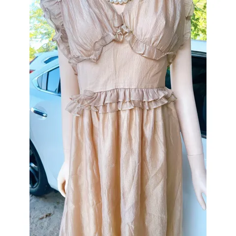 Đầm tơ 2 lớp siêu xịn Giá 299k Hàng có sẵn giao ngay L Chính phẩm hàng của Mẫu boutique Màu da