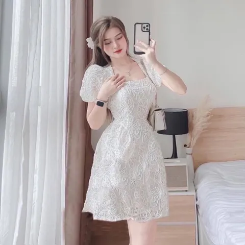Đầm ren trắng đẹp cao cấp Giá 290k Hàng có sẵn giao ngay Hàng đường may đẹp, kỹ, đúng mô tả.  100% sử dụng hình ảnh
