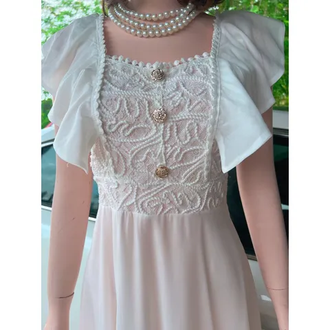 Đầm Xòe Phối Ren Tay Cánh Tiên  Dự Tiệc Dạo Phố Cà Phê Sang Chảnh  Đủ size  Hàng có sẵn giao ngay Giá 380k Màu trắng