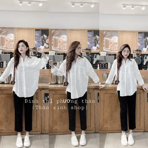 Set áo sơ mi đũi + quần đen Quảng Châu Mã này e bán hoài nhé kh🤗🤗 Giá 290k
