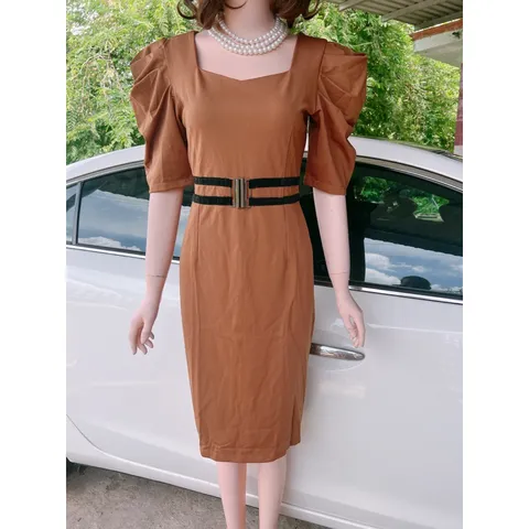 Đầm mau nâu tây siêu sang chảnh Hàng coa sẵn giao ngay Giá 290k Chất liệu umi cao cấp