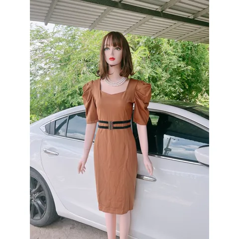 Đầm mau nâu tây siêu sang chảnh Hàng coa sẵn giao ngay Giá 290k Chất liệu umi cao cấp
