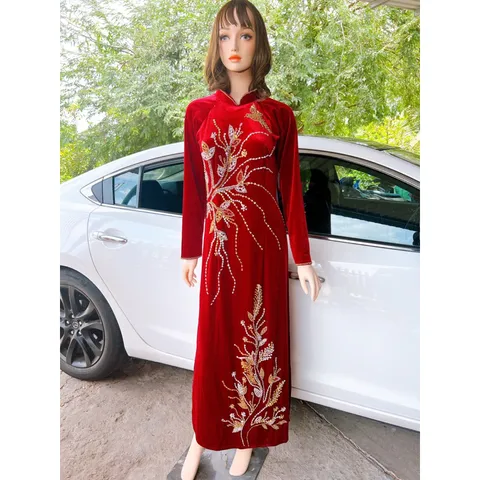 Mẫu Áo Dài Mẹ, Sui đẹp…áo dài nhung, áo dài chiffon và đầm dạ hội Đính Kết Thủ Công Tỉ Mỉ ( có đủ size )