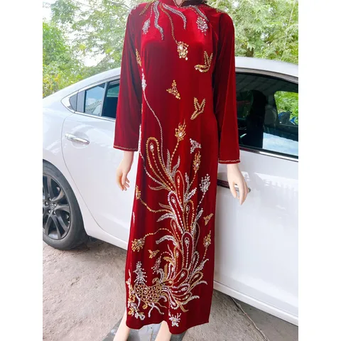 Mẫu Áo Dài Mẹ, Sui đẹp…áo dài nhung, áo dài chiffon và đầm dạ hội Đính Kết Thủ Công Tỉ Mỉ ( có đủ size )
