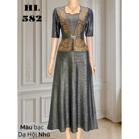 Giá 390k **CHẤT LIỆU : THUN NHŨ CO GIÃN - CƯỜM ÉP CAO CẤP Đầm tiệc đẹp như hình Hàng có sẵn giao ngay
