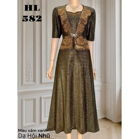 Giá 390k **CHẤT LIỆU : THUN NHŨ CO GIÃN - CƯỜM ÉP CAO CẤP Đầm tiệc đẹp như hình Hàng có sẵn giao ngay