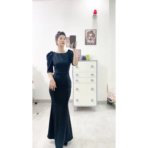 Đầm dạ hội đen huyền  siêu đẹp Chất liệu thun Anh cao cấp co giãn dễ chịu thoải mái Giá 350k Hàng có sẵn giao ngay