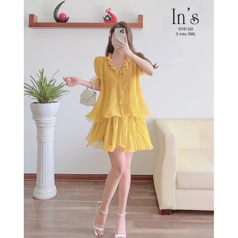Set Áo + Kèm Váy Dập Ly To Nhỏ Bèo Cuốn Dây Cước Siêu Xinh Phù Hợp Đi Chơi, Du Lịch, Đi Biển