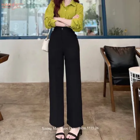 HOT Quần tây công sở ống loe phom dáng trẻ trung màu Đen sang chảnh chất vải tuyết mưa hot HOT Giá 150k Hang có sẵn