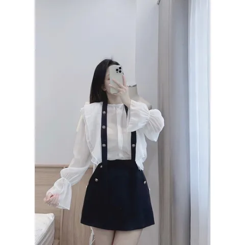 Set áo sơ mi + chân váy như hình Giá 290k Hàng có sẵn giao ngay
