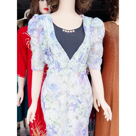 Đầm da hội phía sau có bo thun co giãn dưới 65kg mặc đẹp Giá 290k Hàng có sẵn giao ngay