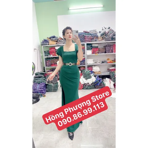 Đầm dạ hội siêu đẹp Chất liệu thun Anh co giãn  Giá 350k Mau xanh Hàng có sẵn giao ngay