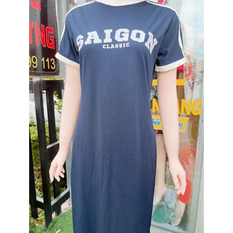 Đầm Thun Tay Ngắn Thời Trang Dễ Phối Đồ Cho Nữ Giá 200k Hàng coa sẵn giao ngay Màu xanh đen