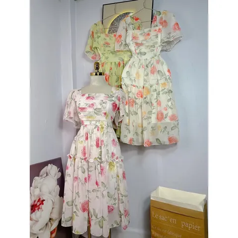 ĐẤM VOAN XẾP LY Hoa siêu đẹp Giá 290k Hàng có sẵn giao ngay Phía sau bo chun co giãn thoải mái