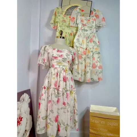 ĐẤM VOAN XẾP LY Hoa siêu đẹp Giá 290k Hàng có sẵn giao ngay Phía sau bo chun co giãn thoải mái