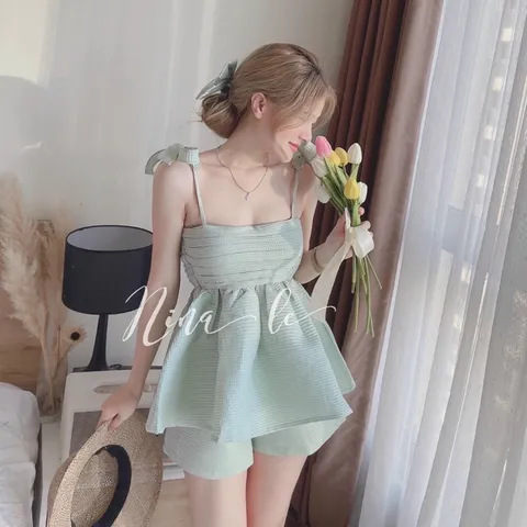 SET BỘ XỐP NƠ 2 màu nâu và xanh Xinh xắn dễ thương lắm ạ Hàng xịn bao đẹp lắm ạ 2 màu