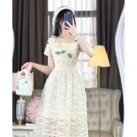 Váy thêu hoa lá 3D đầm dự tiệc cao cấp  Giá 390k Hàng có sẵn giao ngay Hàng đường may đẹp, kỹ, đúng mô tả.