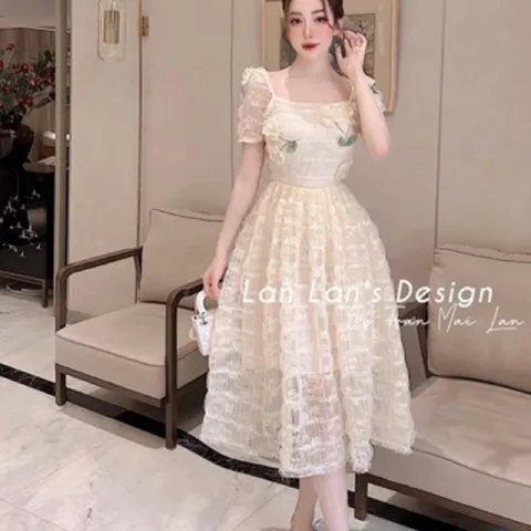 Váy thêu hoa lá 3D đầm dự tiệc cao cấp  Giá 390k Hàng có sẵn giao ngay Hàng đường may đẹp, kỹ, đúng mô tả.