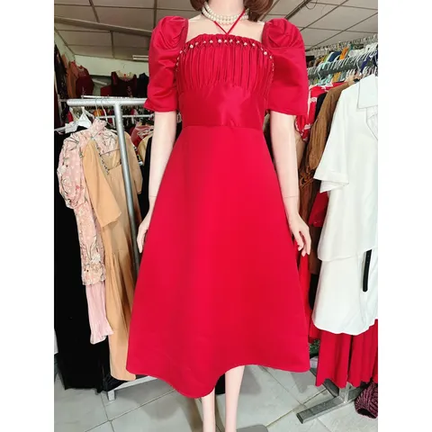 ♥ ĐẦM CỔ YẾM ĐỎ TAY BỒNG Giá 390k Hàng xịn  ♡ HÀNG CÓ SẴN  ______________