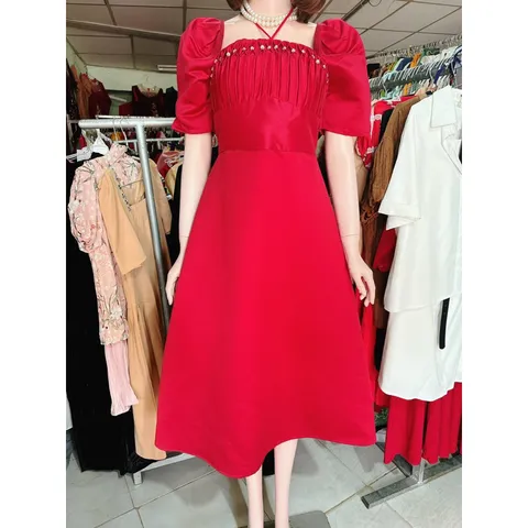 ♥ ĐẦM CỔ YẾM ĐỎ TAY BỒNG Giá 390k Hàng xịn  ♡ HÀNG CÓ SẴN  ______________