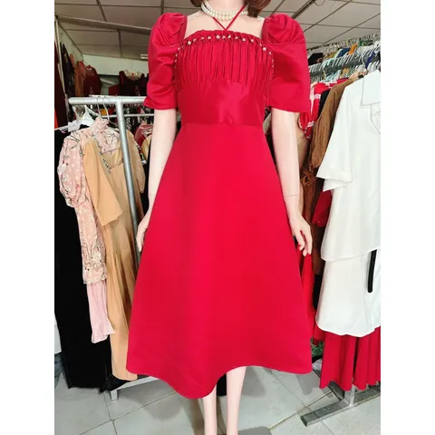 ♥ ĐẦM CỔ YẾM ĐỎ TAY BỒNG Giá 390k Hàng xịn  ♡ HÀNG CÓ SẴN  ______________