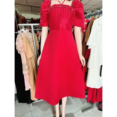 ♥ ĐẦM CỔ YẾM ĐỎ TAY BỒNG Giá 390k Hàng xịn  ♡ HÀNG CÓ SẴN  ______________