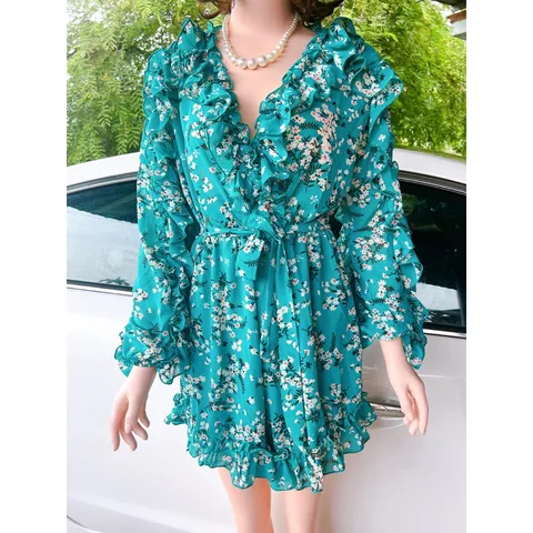 Jum hoa xanh tay dài nhúng bèo Giá 190k Hàng có sẵn giao ngay Màu y hình chụp kèm theo