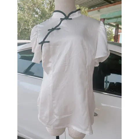 ao Sườn Xám Cổ Điển Giá 170k Hàng có sẵn giao ngay Màu trắng