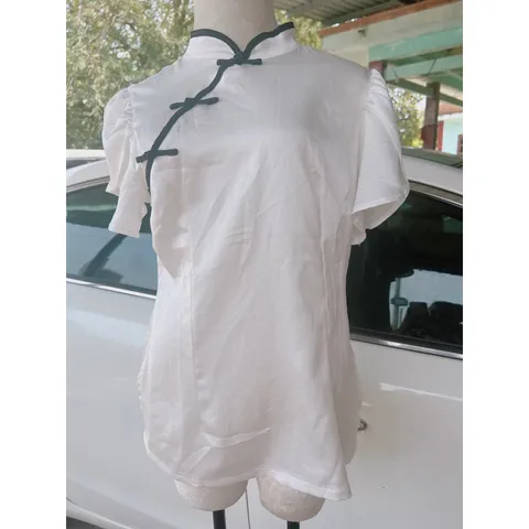 ao Sườn Xám Cổ Điển Giá 170k Hàng có sẵn giao ngay Màu trắng
