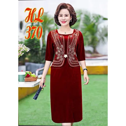 Giá 380k Hàng có sẵn giao ngay Đầm vest nhung đính kết siêu sang