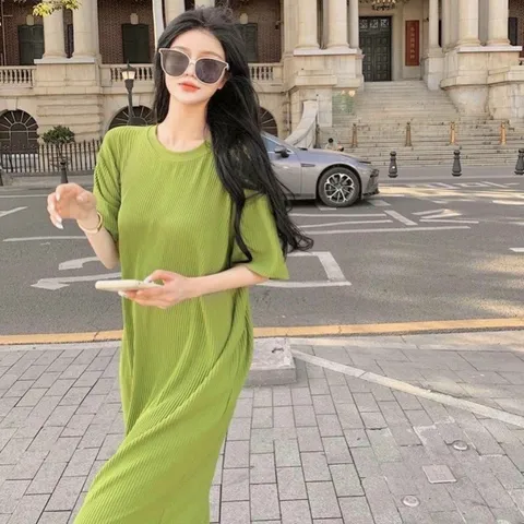 Đầm suông tăm cao cấp, hàng siêu đẹp Giá 250k Màu vàng + màu xanh cốm Hàng coa sẵn giao ngay
