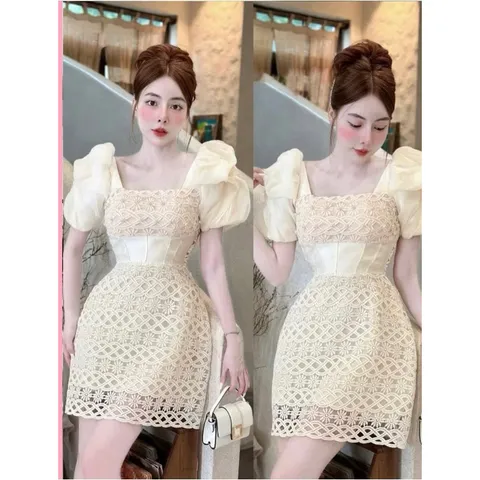 Đầm Nữ Thiết Kế Tơ Ren Đầm Dự Tiệc Đai Eo Tôn Dáng Sang Trọng Kèm {ẢNH THẬT} Giá 390k, người ta đang bán gần 7xx