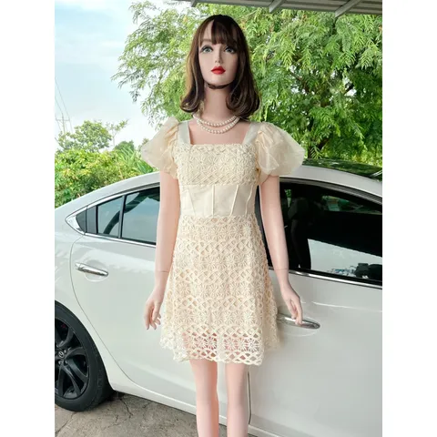 Đầm Nữ Thiết Kế Tơ Ren Đầm Dự Tiệc Đai Eo Tôn Dáng Sang Trọng Kèm {ẢNH THẬT} Giá 390k, người ta đang bán gần 7xx