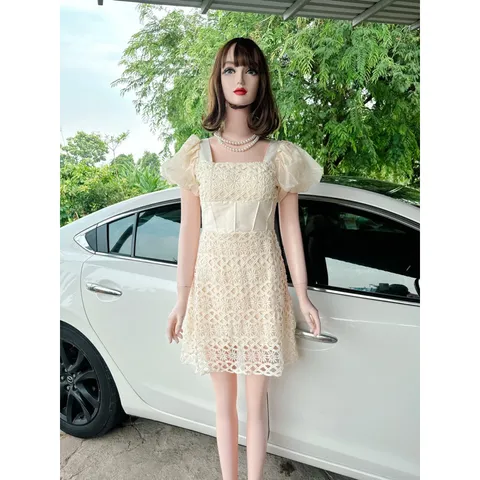 Đầm Nữ Thiết Kế Tơ Ren Đầm Dự Tiệc Đai Eo Tôn Dáng Sang Trọng Kèm {ẢNH THẬT} Giá 390k, người ta đang bán gần 7xx