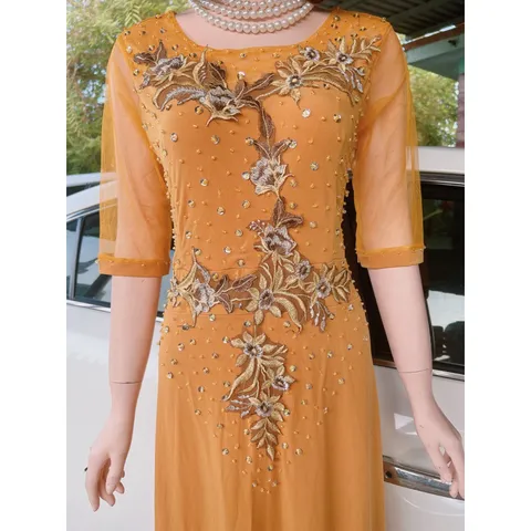 Đầm Dạ Hội Trung Niên , chất liệu Solen xịn Kết Đá Giá 399k Hàng có sẵn giao ngay Hàng co giãn dễ chịu