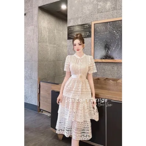 Đầm ren cao cấp Chất liệu ren y hình Giá 340k Hàng có sẵn giao ngay Hàng đường may đẹp, kỹ