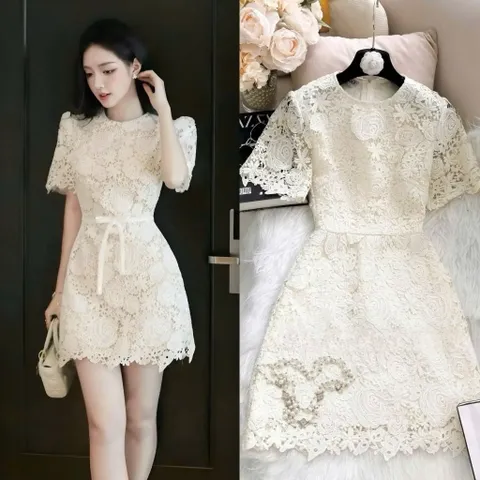 set đầm ren kèm quần siêu đẹp
